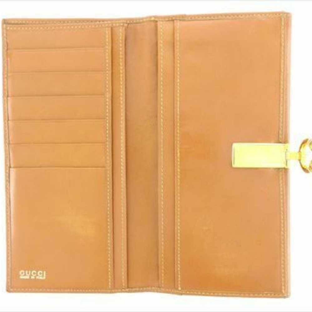 Gucci Wallet Purse Long Wallet leather Brown Woman unisex Authentic Used T7729 - Picture 4 of 8
